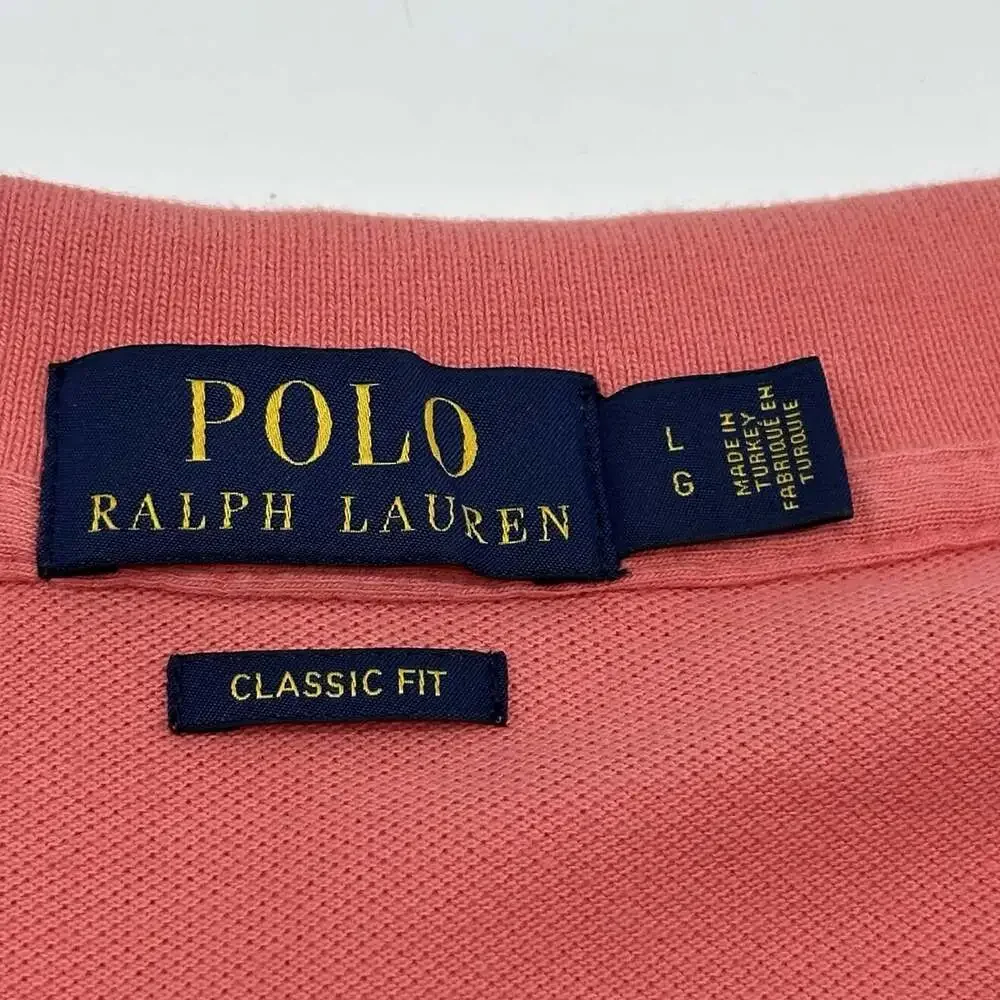 Polo Ralph Lauren Classic Fit Size Large Pink Rainbow Pride Pony Logo Polo Shirt